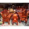 Salon Gỗ Tràm Mặt Gõ Đỏ Tay 12 Chạm Rồng