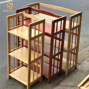 kệ sách gỗ tự nhiên 3 tầng