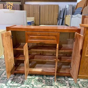 Tủ Giày Gỗ Sồi 4 Cánh Chạm Hoa Văn 7 tủ giày 4 cánh