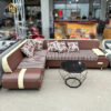 Sofa Da Góc Chữ L Hoa Văn Cao Cấp (Nhiều Màu)