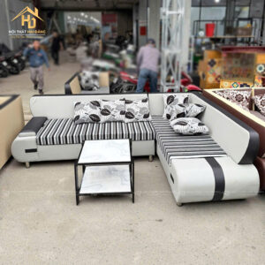 Sofa Da Góc Chữ L Hoa Văn Cao Cấp (Nhiều Màu) 2 bo sofa 8