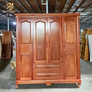 tủ quần áo sồi 4 cánh màu