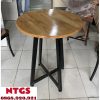 Bàn Tròn Mặt Gỗ Chân Sắt Giá Xưởng  CF022