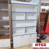 Tủ Kệ Trưng Bày Trắng Viền Xanh Giá Xưởng KTB078