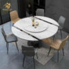 Bộ Bàn Ăn Xoay Tròn Mặt Đá 2 Tầng Giá Xưởng