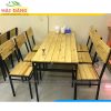Bộ Bàn Ghế Quán Ăn Mặt Gỗ Thông