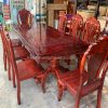 Bộ Bàn Ăn Vuông Thường Kèm 8 Ghế Gỗ