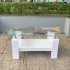 Bàn Sofa Mặt Kính Chân Chữ H Hiện Đại
