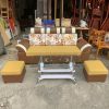 Bộ Sofa 3 Chỗ Bọc Vải Màu Nâu