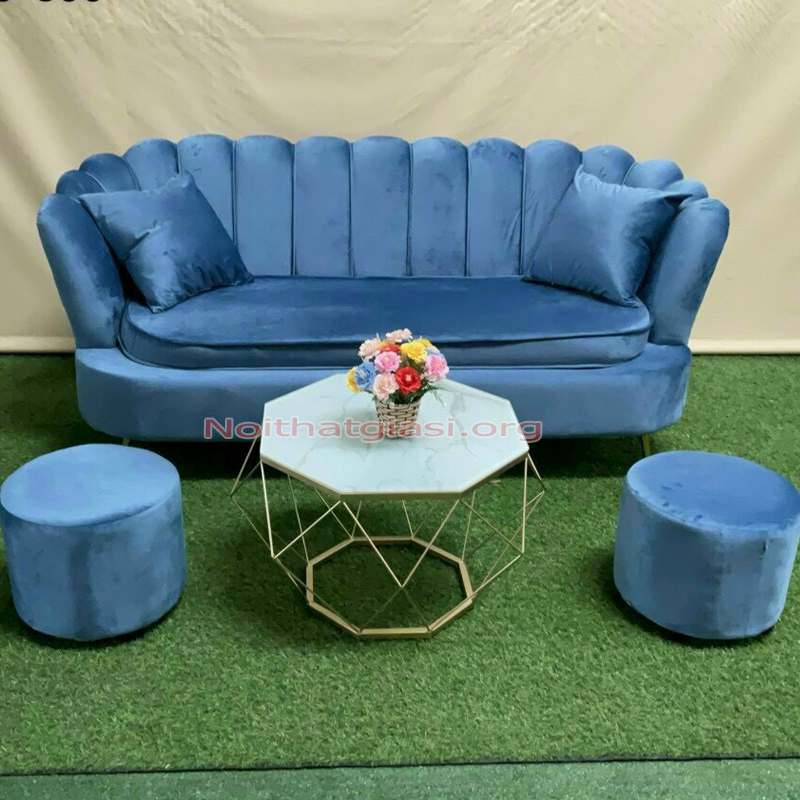 sofa-canh-hoa-xanh Ghế Sofa Cánh Hoa Màu Xanh Cao Cấp