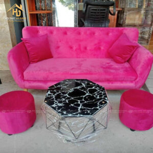 sofa nhung hong