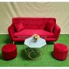 Bộ Sofa Vải Nhung Màu Đỏ Cao Cấp