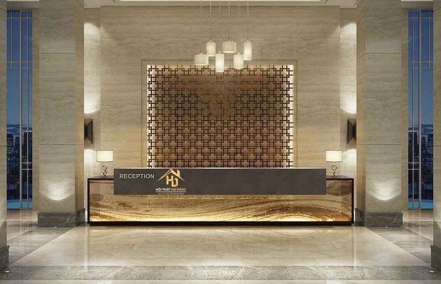 mau-quay-le-tan-khach-san-2 50 Mẫu quầy lễ tân khách sạn đẹp, hiện đại nhất