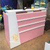 Quầy Lễ Tân Hiện Đại Màu Hồng Trắng