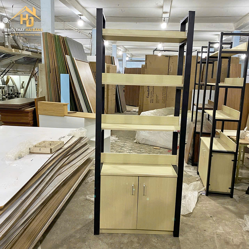 ke-trung-bay-10 Tủ Hồ Sơ Gỗ Khung Sắt 80CMx2M Giá Xưởng