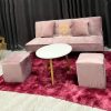 Bộ Sofa Bed Vải Nhung Màu Hồng Cao Cấp