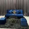 Sofa Bed Vải Nhung Màu Xanh Cao Cấp
