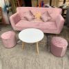 Ghế Sofa Bọc Vải Nhung Màu Hồng Hiện Đại