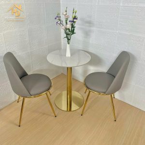 bàn ghế cafe bọc da