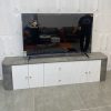 Kệ Tivi Cao Cấp Xám Trắng Có Hộc Tủ Sang Trọng