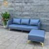 sofa góc L xanh dương