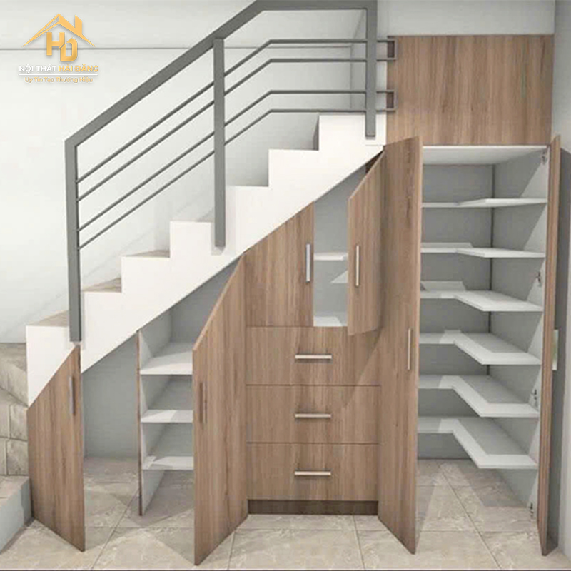 dong-gam-tu-cau-thang-7 Báo Giá Thi Công Nội Thất Phòng Khách Đẹp Tại TPHCM