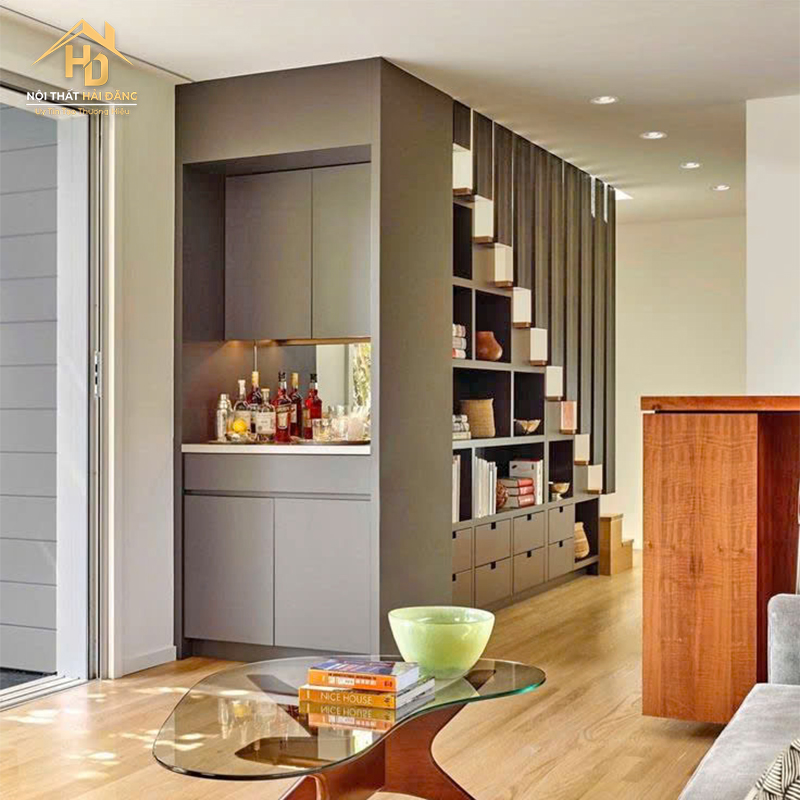 dong-gam-tu-cau-thang-9 Báo Giá Thi Công Nội Thất Phòng Khách Đẹp Tại TPHCM