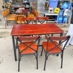 bộ bàn ghế cafe gỗ