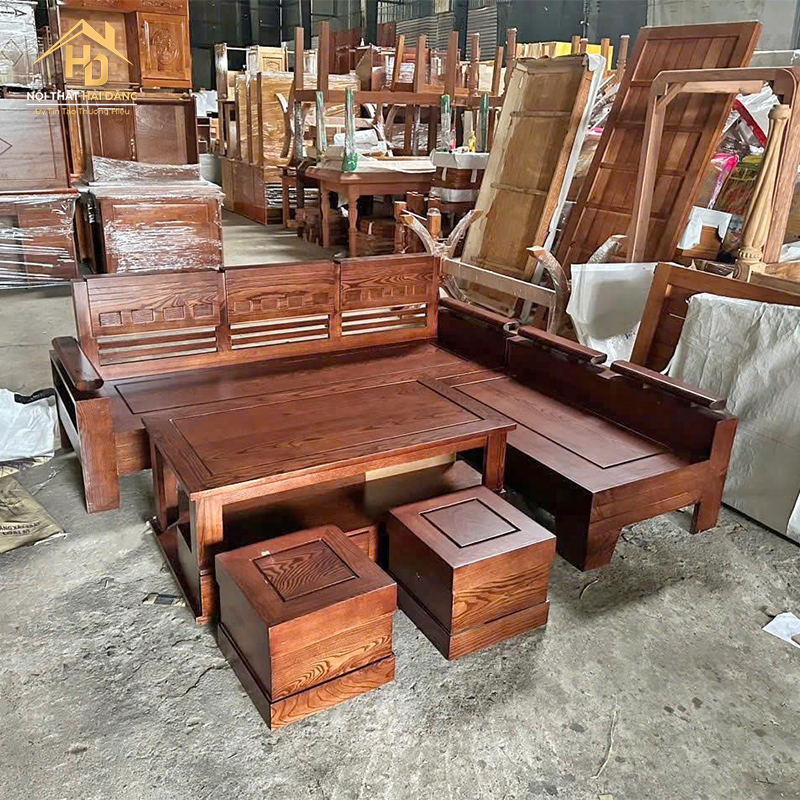 salon-go-31 Bộ Salon Gỗ Chữ L Cao Cấp Giá Tốt