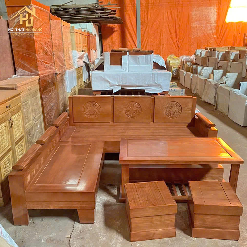 salon-go-32 Bộ Salon Gỗ Chữ L Cao Cấp Giá Tốt