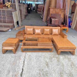 Bộ Salon Gỗ Chữ L Sang Trọng Giá Xưởng