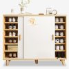 Tủ Giày Dép Trắng Nâu Cửa Lùa Giá Xưởng