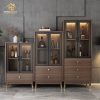 Tủ Trưng Bày Rượu Nâu Gỗ Cao Cấp