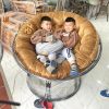 Ghế Papasan Đơn Màu Vàng Hiện Đại