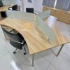 Cụm Bàn Làm Việc 3 Chỗ Vách Kính Hiện Đại