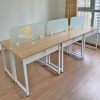 Cụm Bàn Làm Việc 1Mx2M Chân Sắt Vách Kính 6 Chỗ
