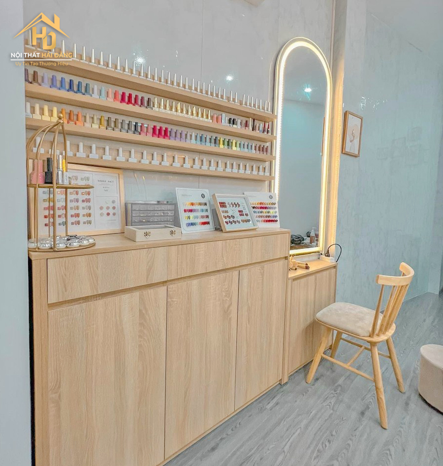 thi-cong-lap-dat-tiem-nail-2 Đơn Tháng 6 - Thi Công Nội Thất Tiệm Nail - Spa Cho Khách