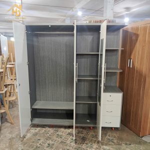 Tủ Quần Áo Gỗ 3 Cánh Kèm Kệ Và Hộc Kéo 2 3 canh kem ke 1