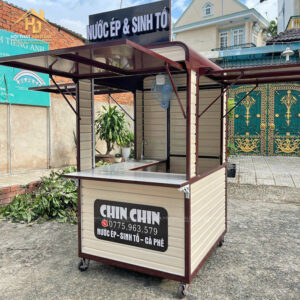 Xe Bán Nước Ép Sinh Tố Ngoài Trời Có Mái Mở Gập Tiện Lợi 2 xe ban nuoc ep noithatgiasi (2)