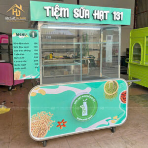 Xe Inox Bán Nước Có Mặt Kính Trong Suốt Màu Xanh Dương 2 xe ban nuoc noithatgiasi (3)