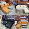Bộ Sofa Góc Bọc Da Xám Phòng Khách Kiểu Hiện Đại (Nhiều Màu)
