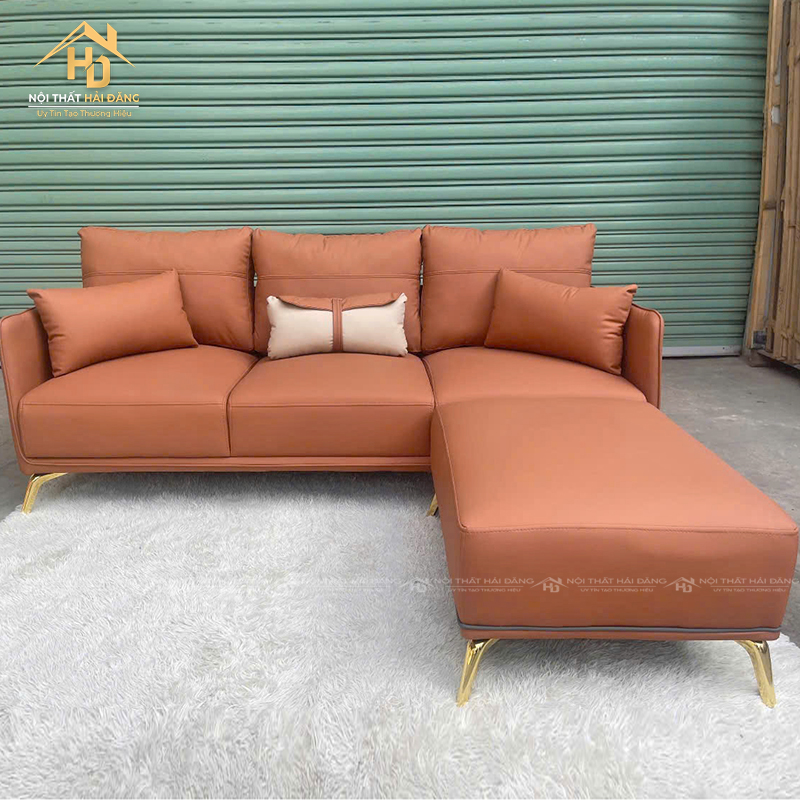 sofa-noithatgiasi-33 Băng Sofa L Bọc Da Chân Inox Mạ Vàng (Nhiều Màu)