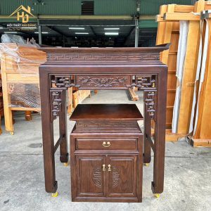 Bàn Thờ Gia Tiên Gỗ Sồi Có Tủ Chạm Khắc Sắc Sảo (Nhiều Mẫu) 7 tủ thờ đơn giản rẻ