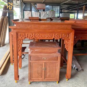 Bàn Thờ Gia Tiên Gỗ Sồi Có Tủ Chạm Khắc Sắc Sảo (Nhiều Mẫu) 6 mẫu tủ thờ tủ giá rẻ