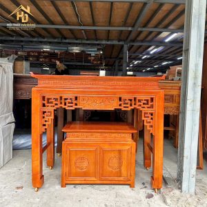 Bàn Thờ Gia Tiên Gỗ Sồi Có Tủ Chạm Khắc Sắc Sảo (Nhiều Mẫu) 8 tủ thờ đơn giản