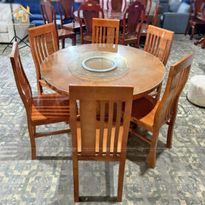 Bộ Bàn Ăn Gỗ Mặt Tròn 6 Ghế Giá Tốt 2 bo ban an 2