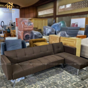 Sofa  Góc L Bọc Vải Mềm Chân Kim Loại Bền