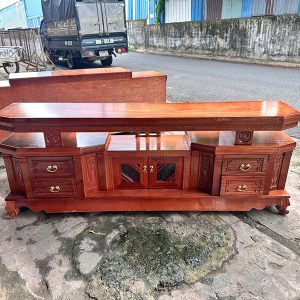 Kệ Tivi Gỗ Voát Xoan Đào Màu Cánh Gián 3 ke tv 2m2 vat xoan dao