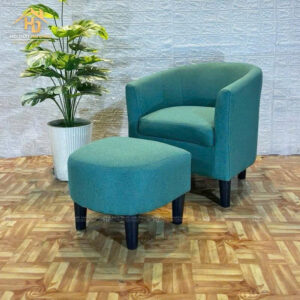 Sofa Thư Giãn Bọc Vải Xanh Kèm Đôn Tiện Lợi