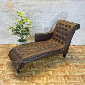 Sofa Thư Giãn Dài Bọc Da Có Tay Tựa Sang Trọng